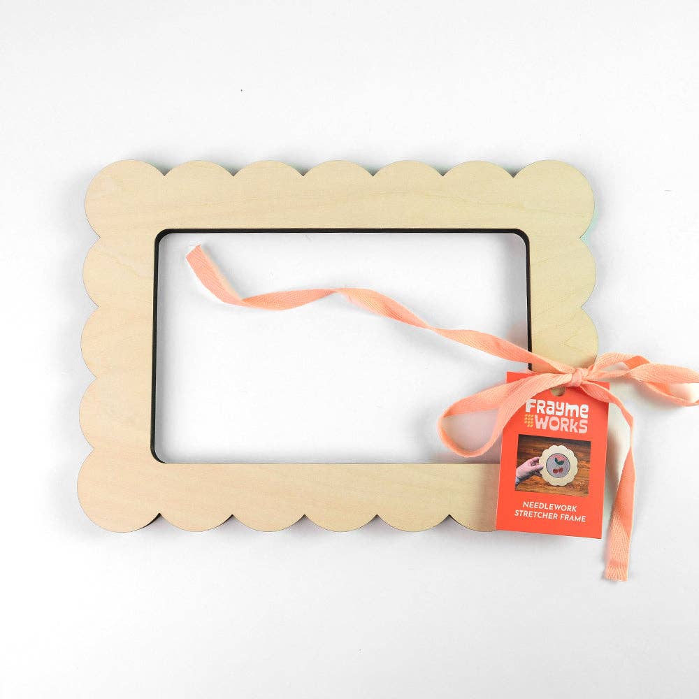 Scallop Rectangle 5" x 8" Needlepoint Stretcher Frame