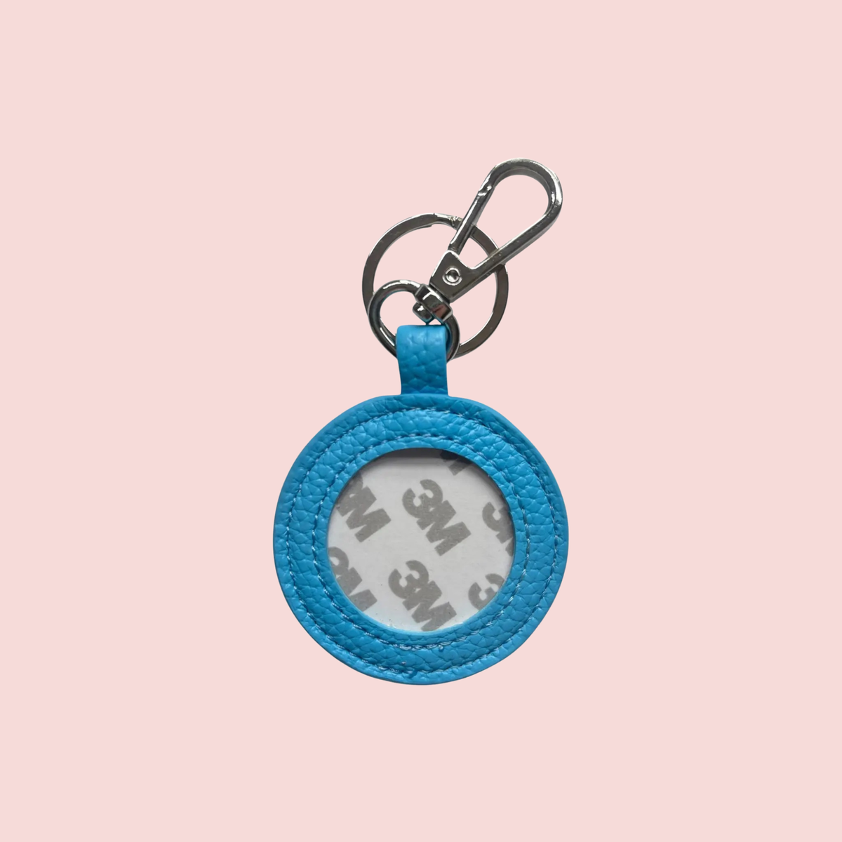 Capri Bright Blue Pebbled Self Finishing Round Key Fob