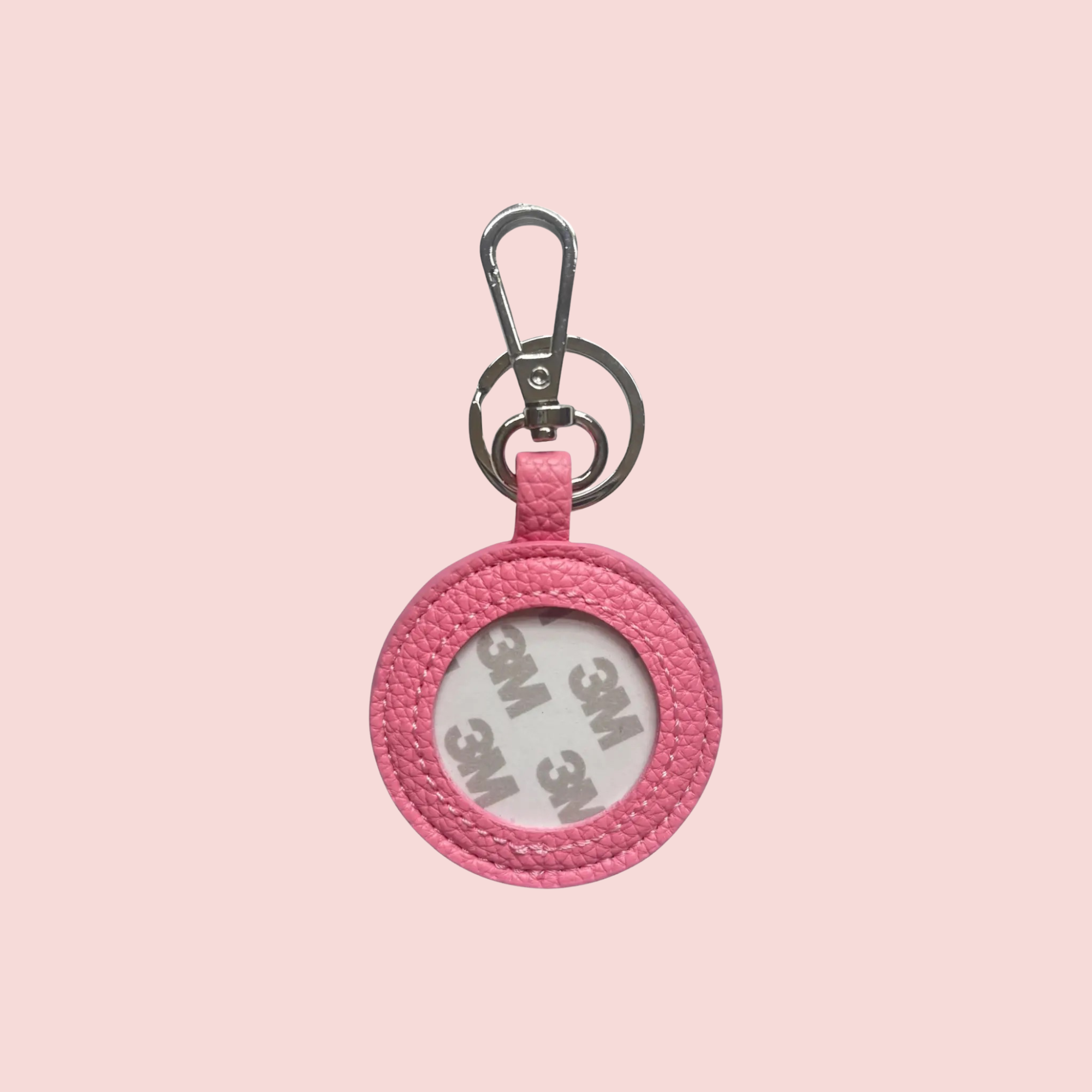 Barbie Pink Pebbled Self Finishing Round Key Fob