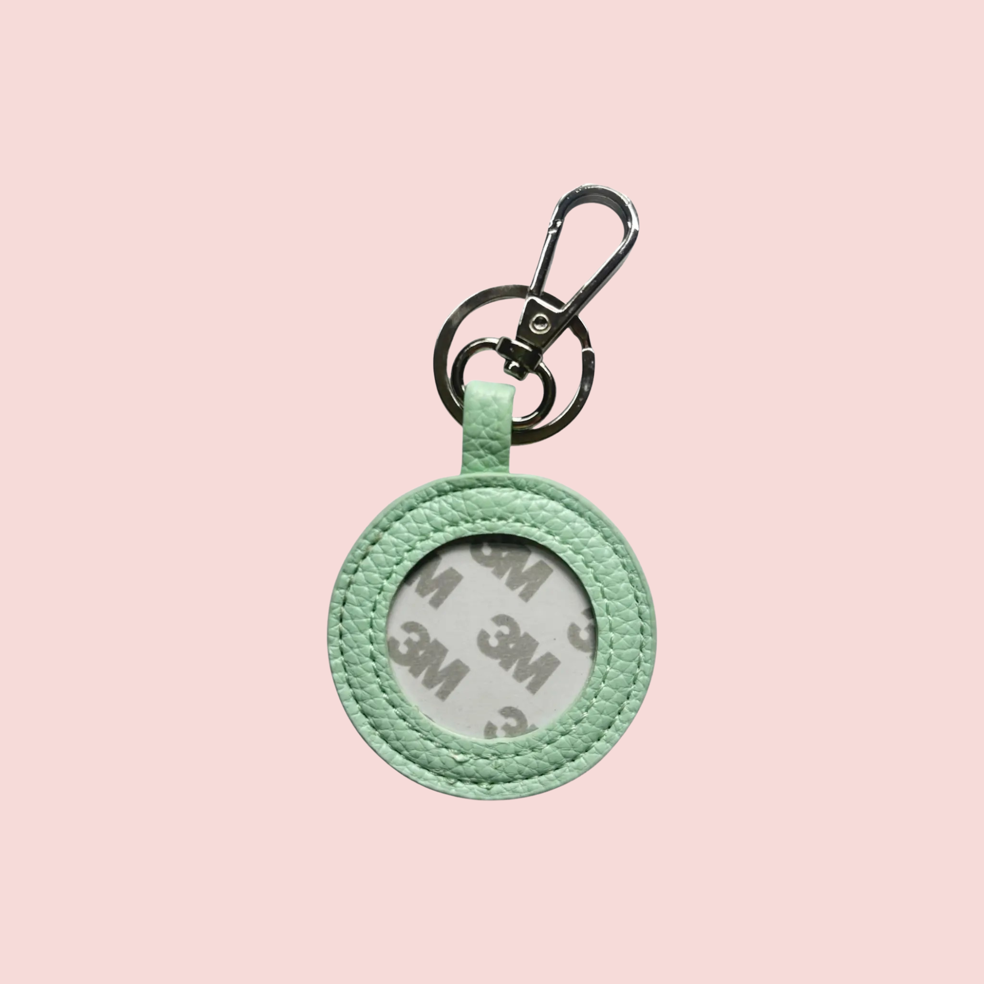 Mint Green Pebbled Self Finishing Round Key Fob