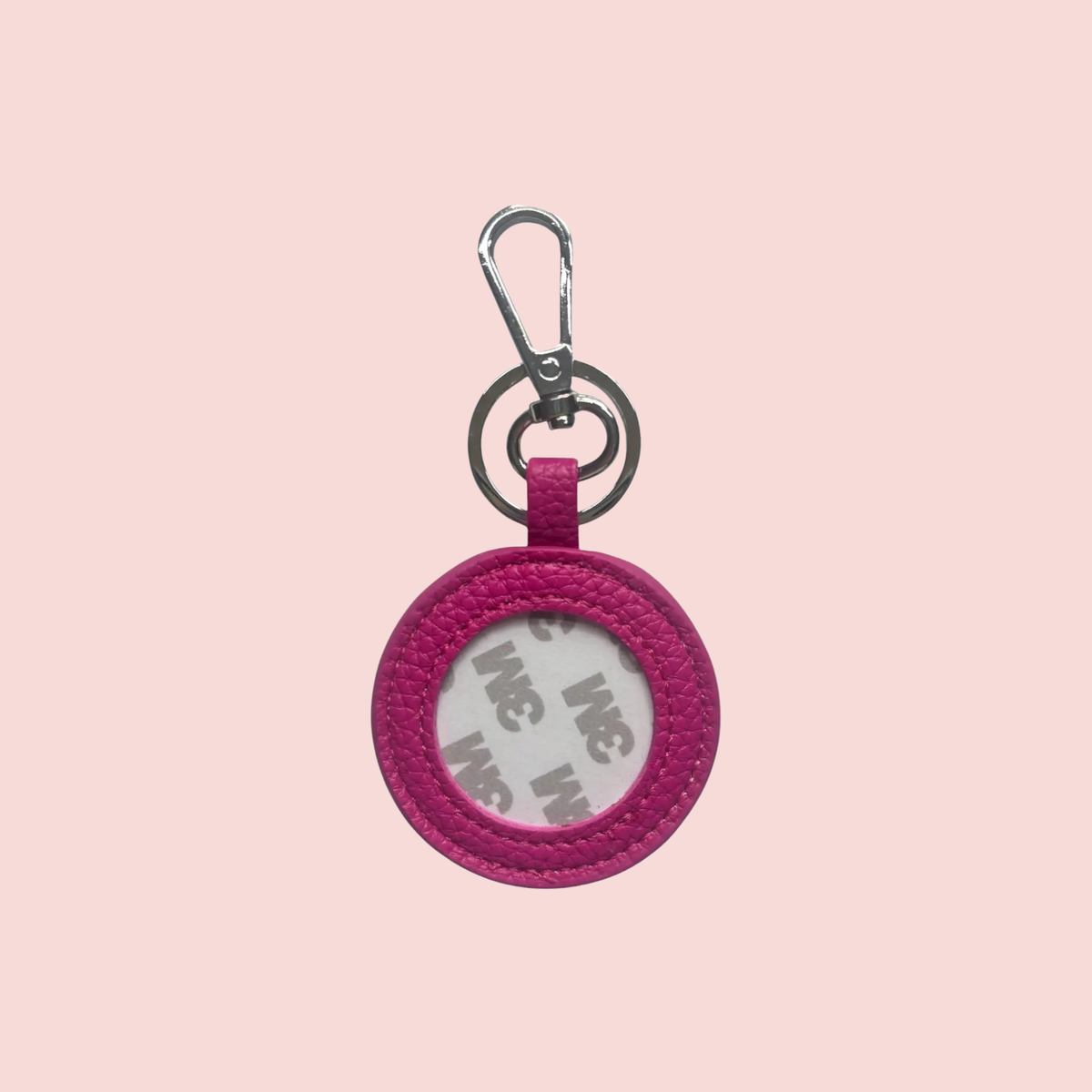Magenta Purple Pebbled Self Finishing Round Key Fob