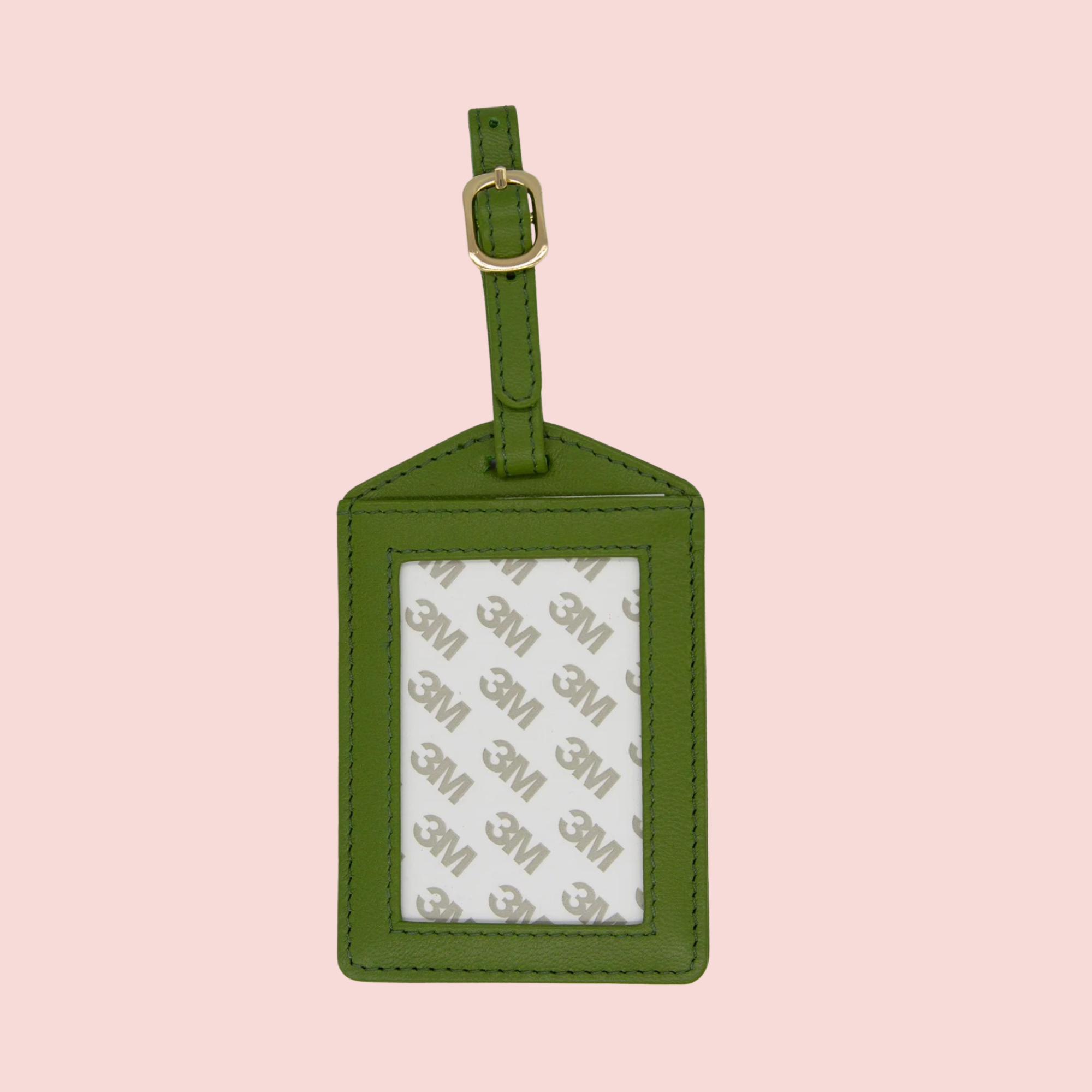 Leather Luggage Tag - Green Olive