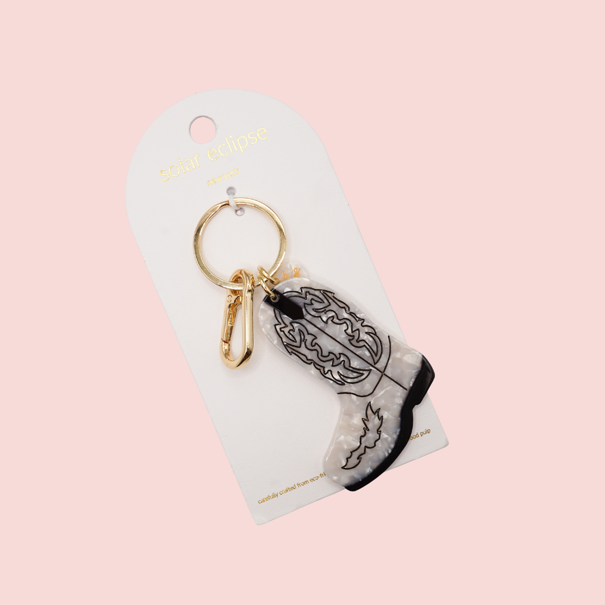 Hand-painted Cowboy Boot Bag Charm + Keychain | Eco-Friendly