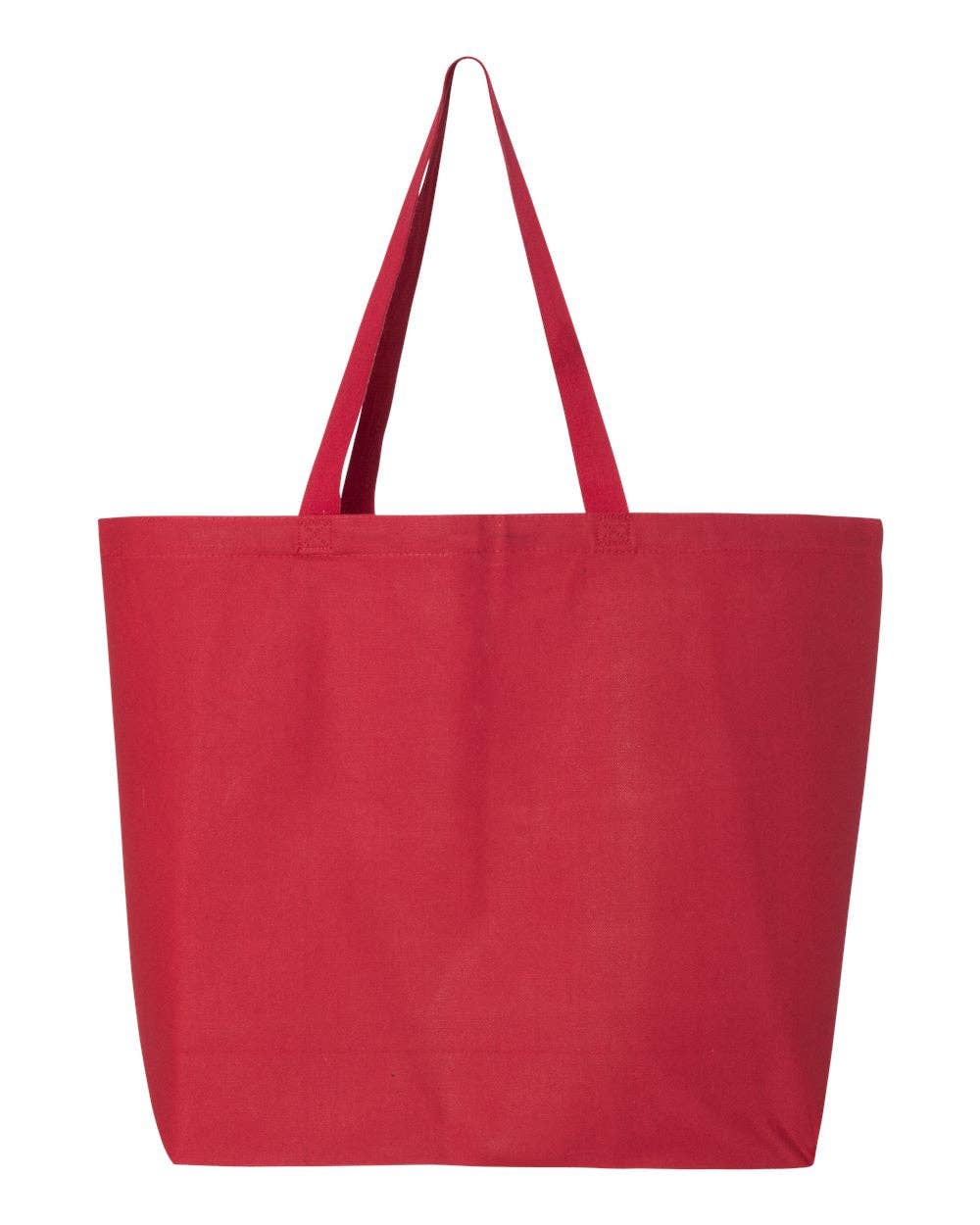 Q-Tees 25L Jumbo Tote, Heavy Cotton Canvas Tote Bag - Q600: Light Pink