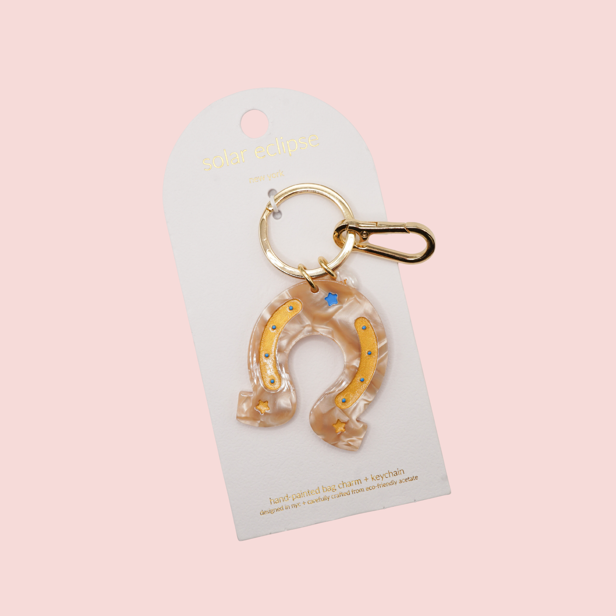 Hand-painted Lucky Horseshoe Bag Charm & Keychain | Western