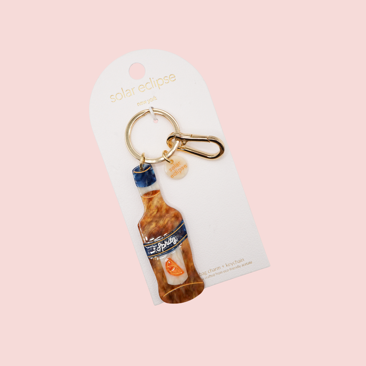 Hand-painted Citrus Spritz Bag Charm + Keychain | Eco-Friendly