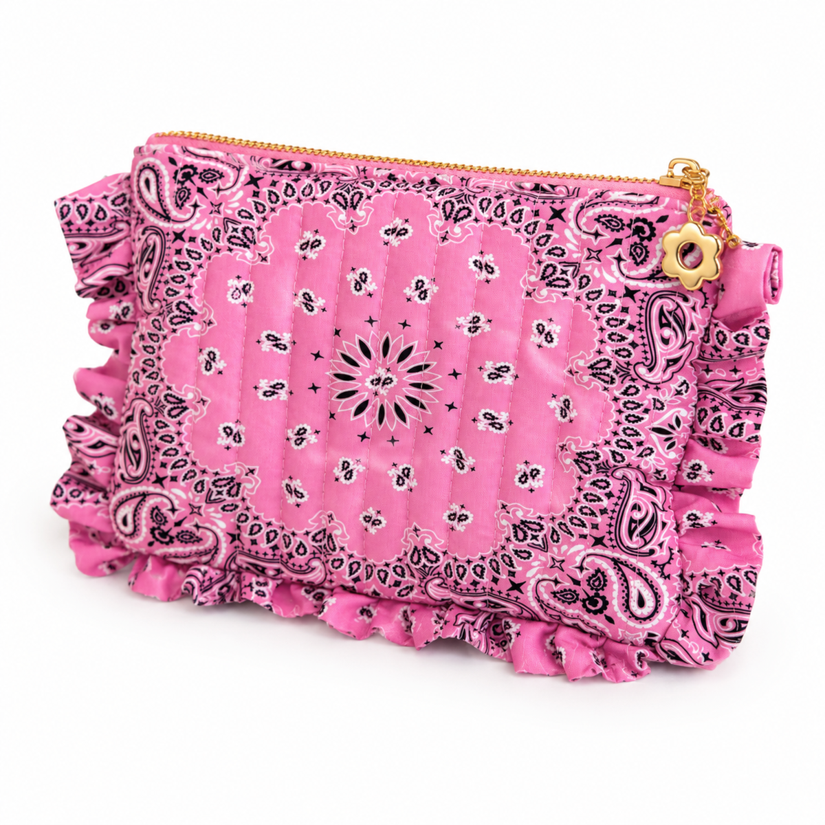Bandana Ruffle Everything Pouch: Indie Red
