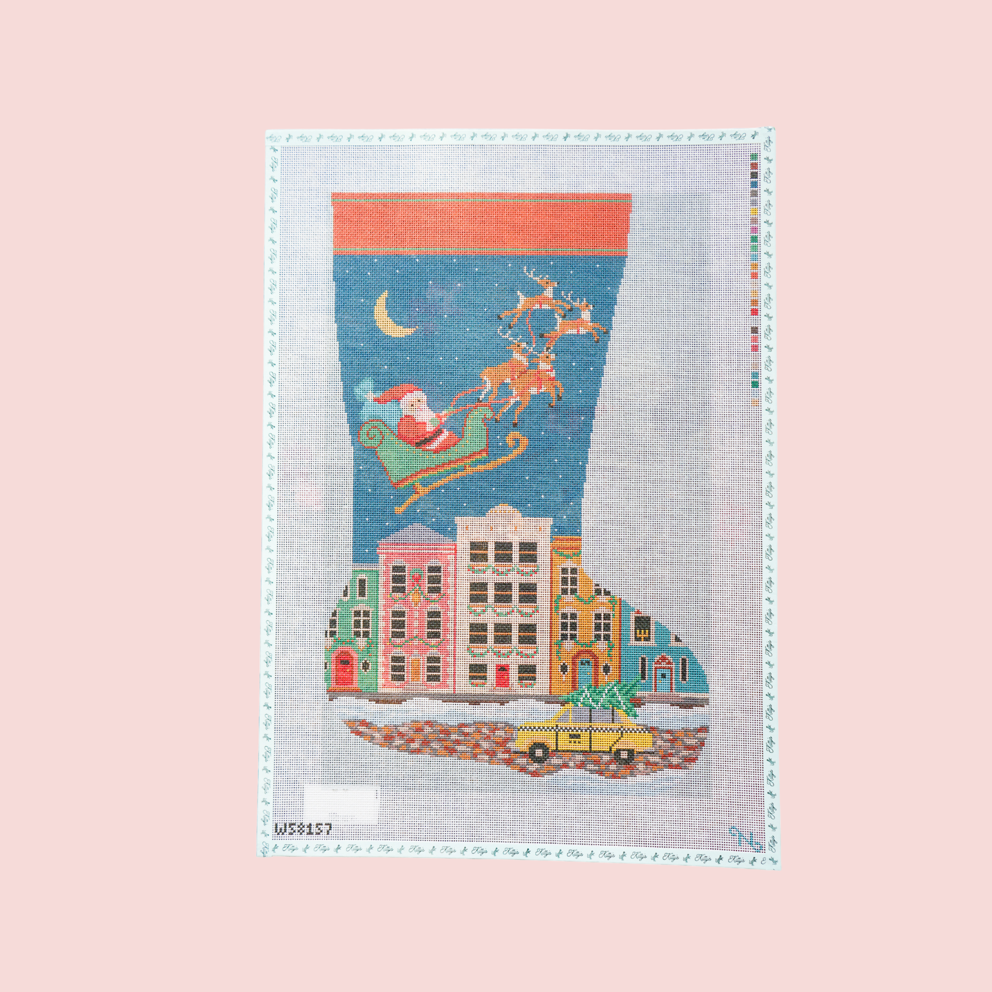 City Christmas Stocking Canvas