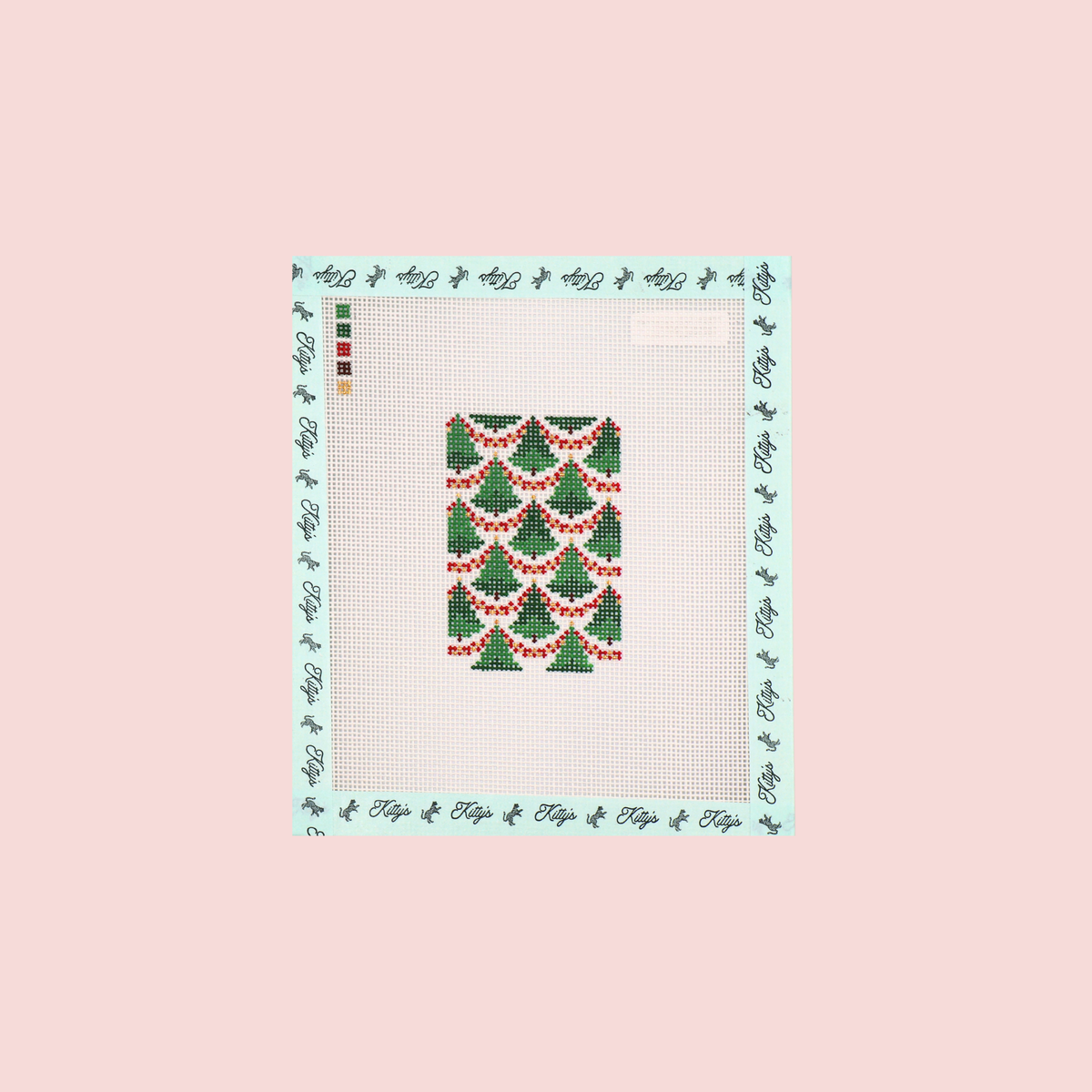 Bargello Christmas Tree Bag Tag