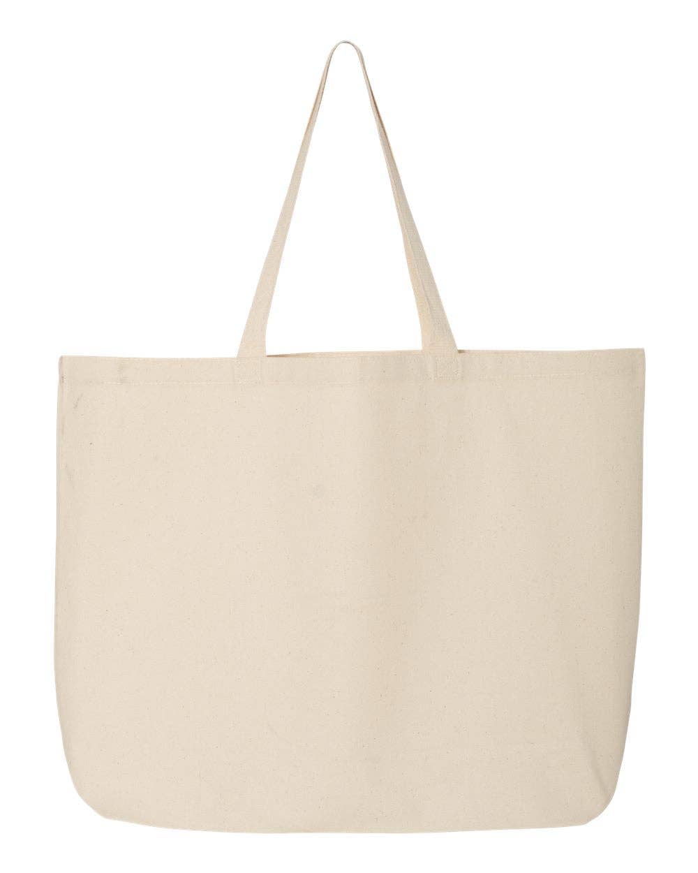 Q-Tees 25L Jumbo Tote, Heavy Cotton Canvas Tote Bag - Q600: Light Pink