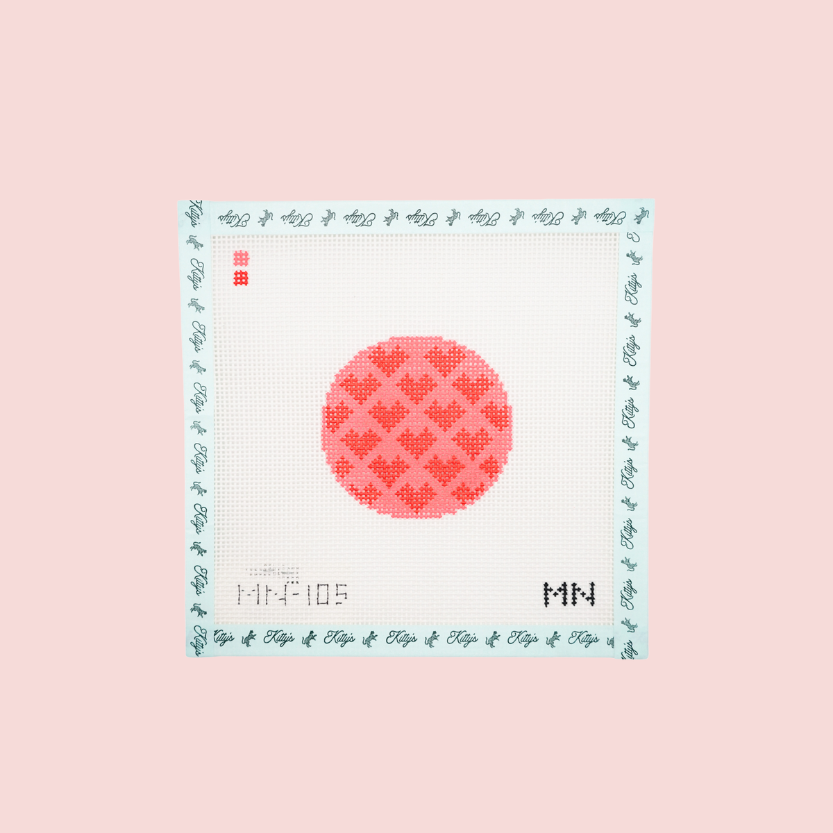 Red Hearts on Pink