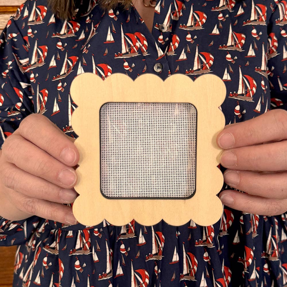 Scallop Square 3" x 3" Mini Needlepoint Stretcher Frame
