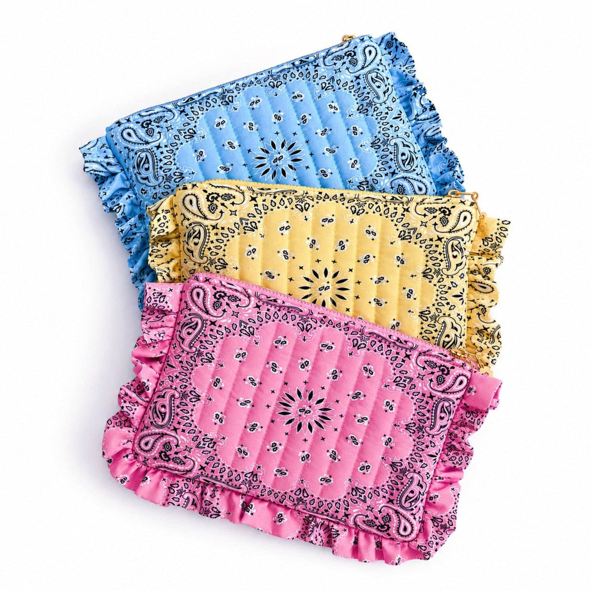 Bandana Ruffle Everything Pouch: Indie Red