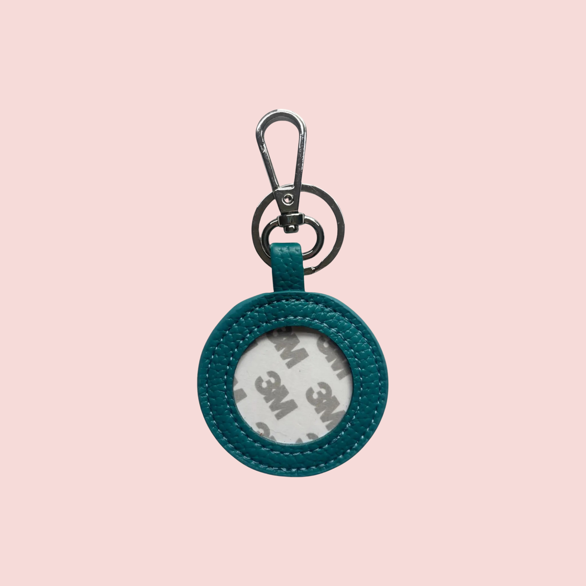 Turquoise Green Pebbled Self Finishing Round Key Fob