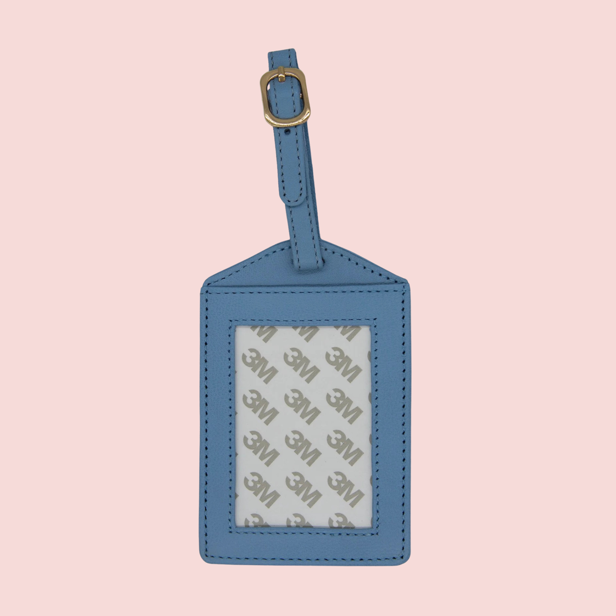 Leather Luggage Tag - Light Blue
