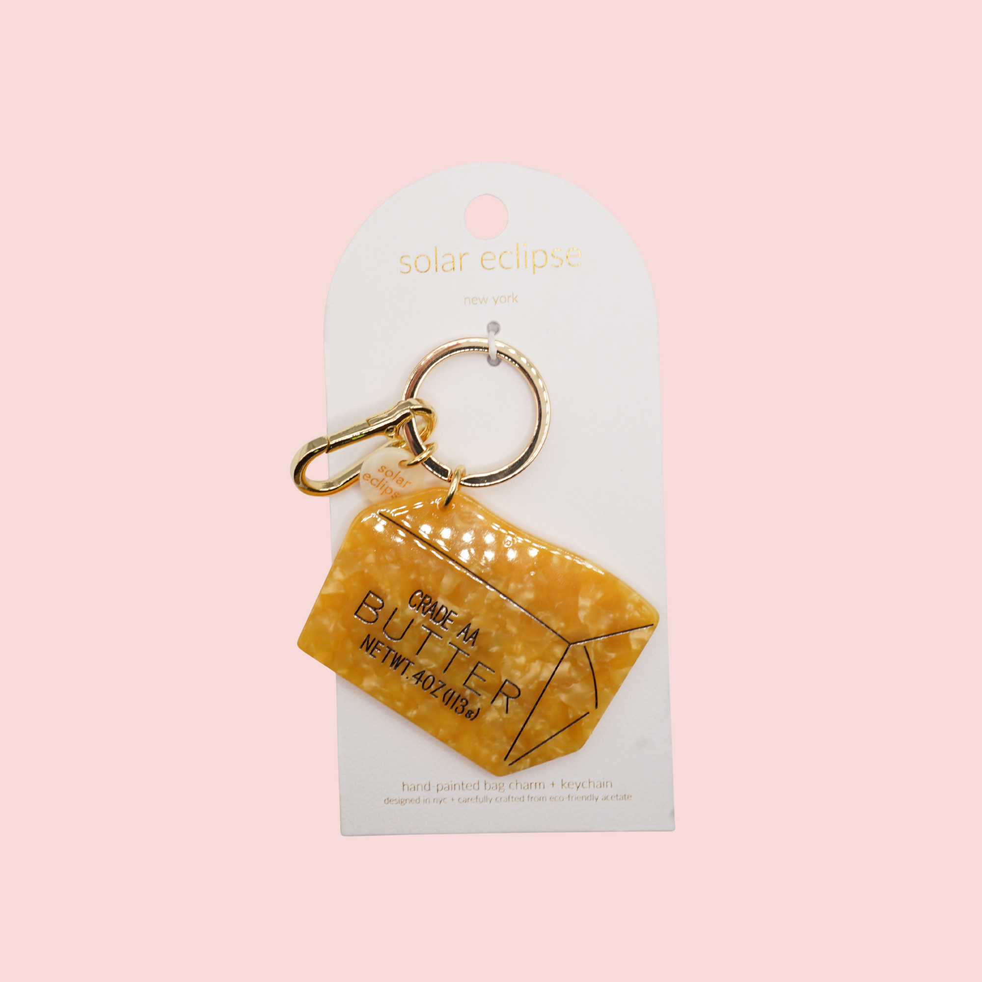 Hand-painted Butter Bag Charm + Keycharm | Eco-Friendly