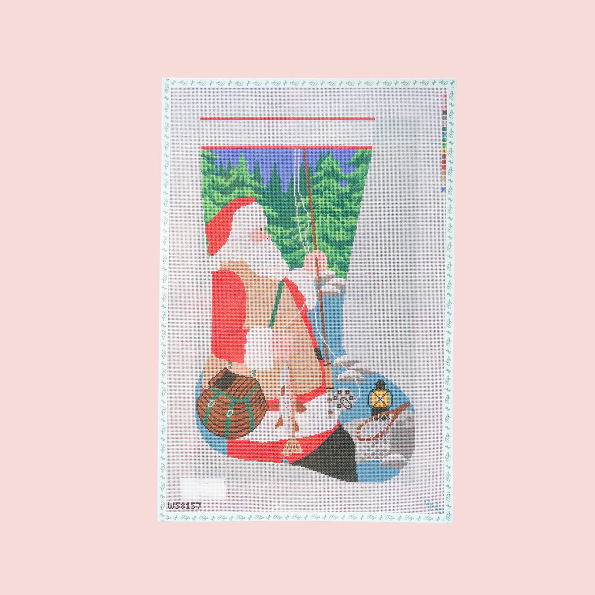 Santa's Fishing Stocking Canvas