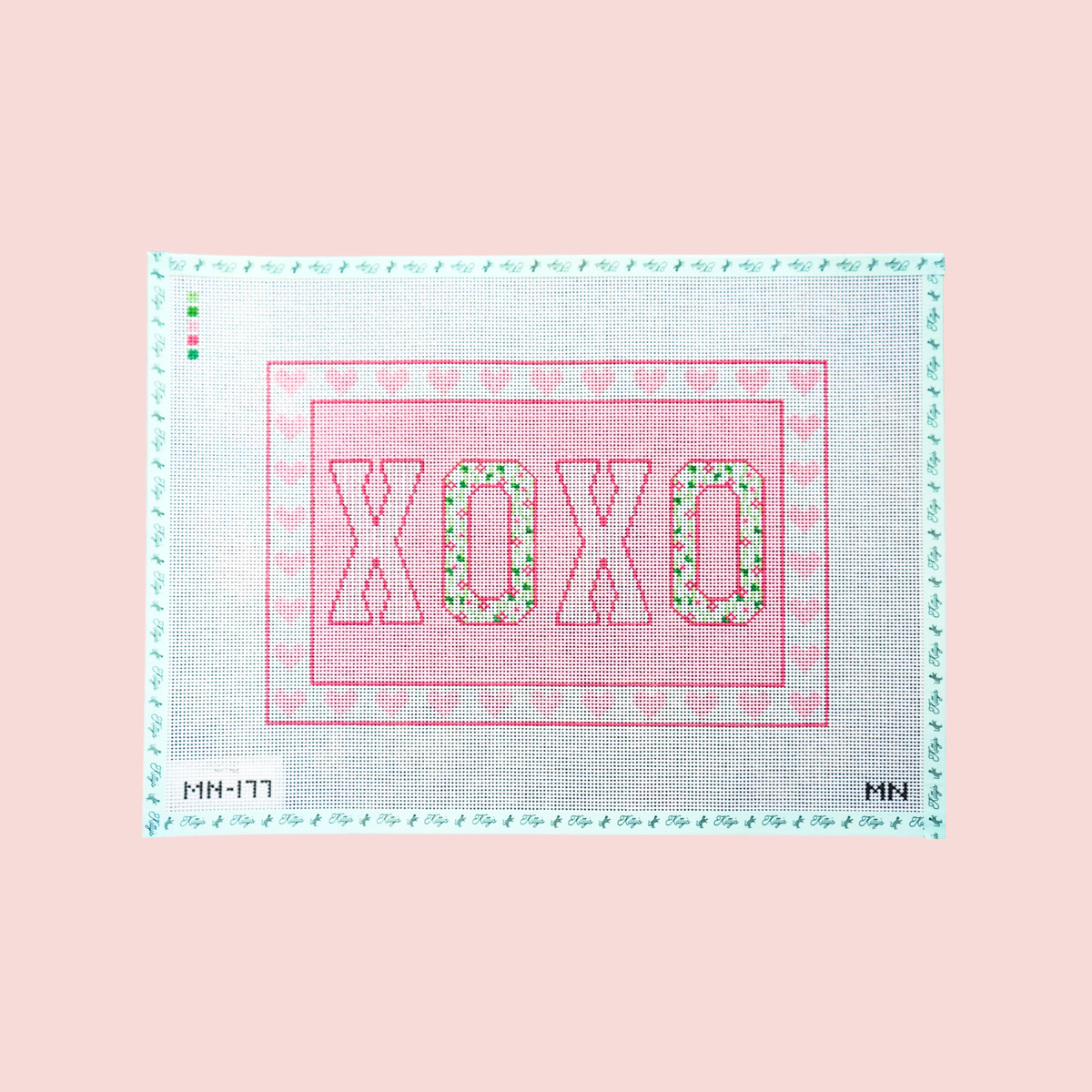XOXO Block Letters on Pink Lumbar Pillow