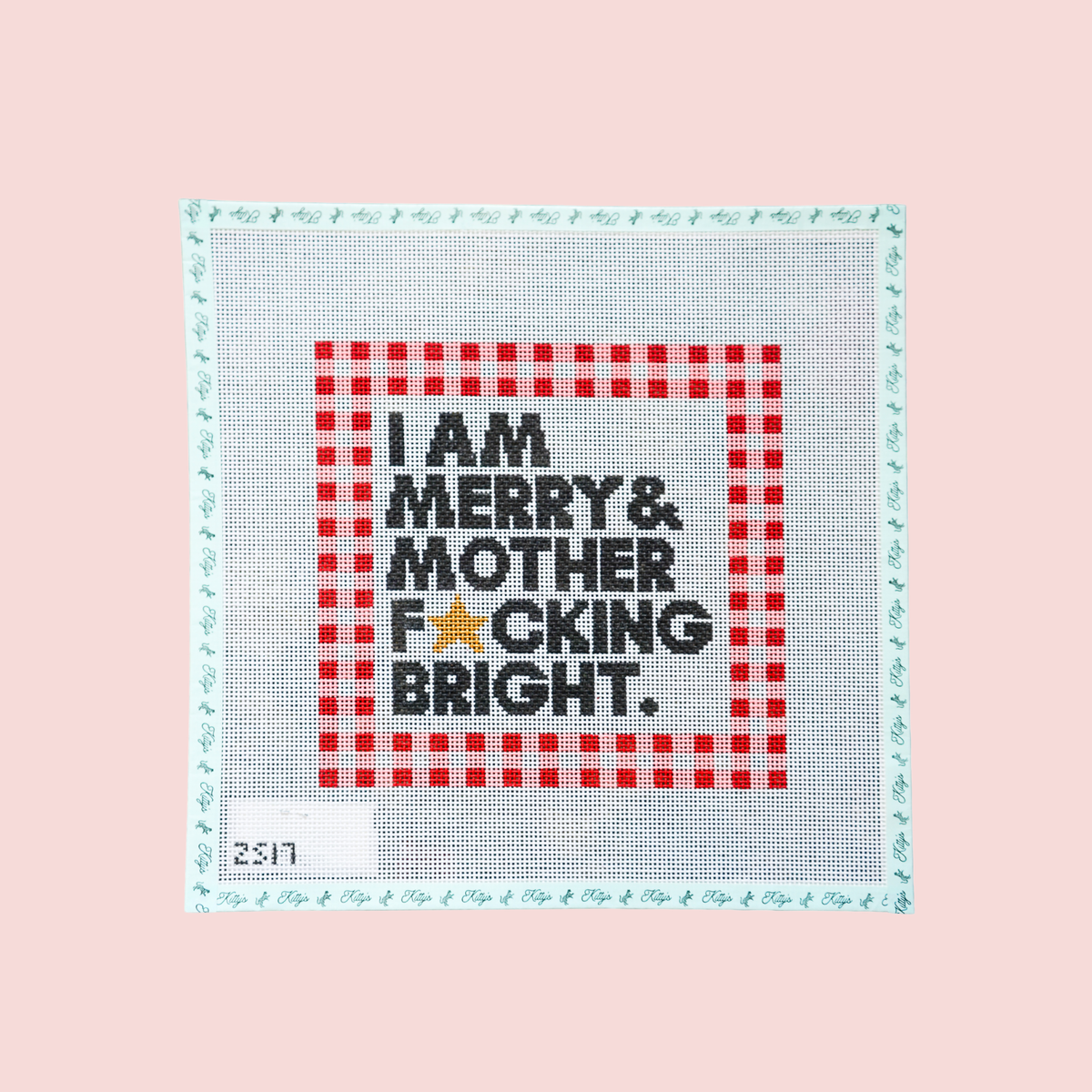 Merry and Bright Gingham Printed Canvas