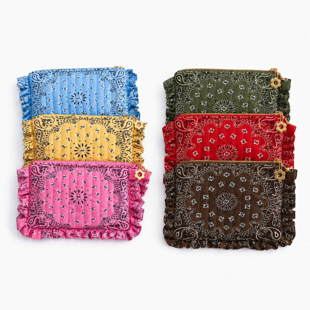 Bandana Ruffle Everything Pouch: Indie Red