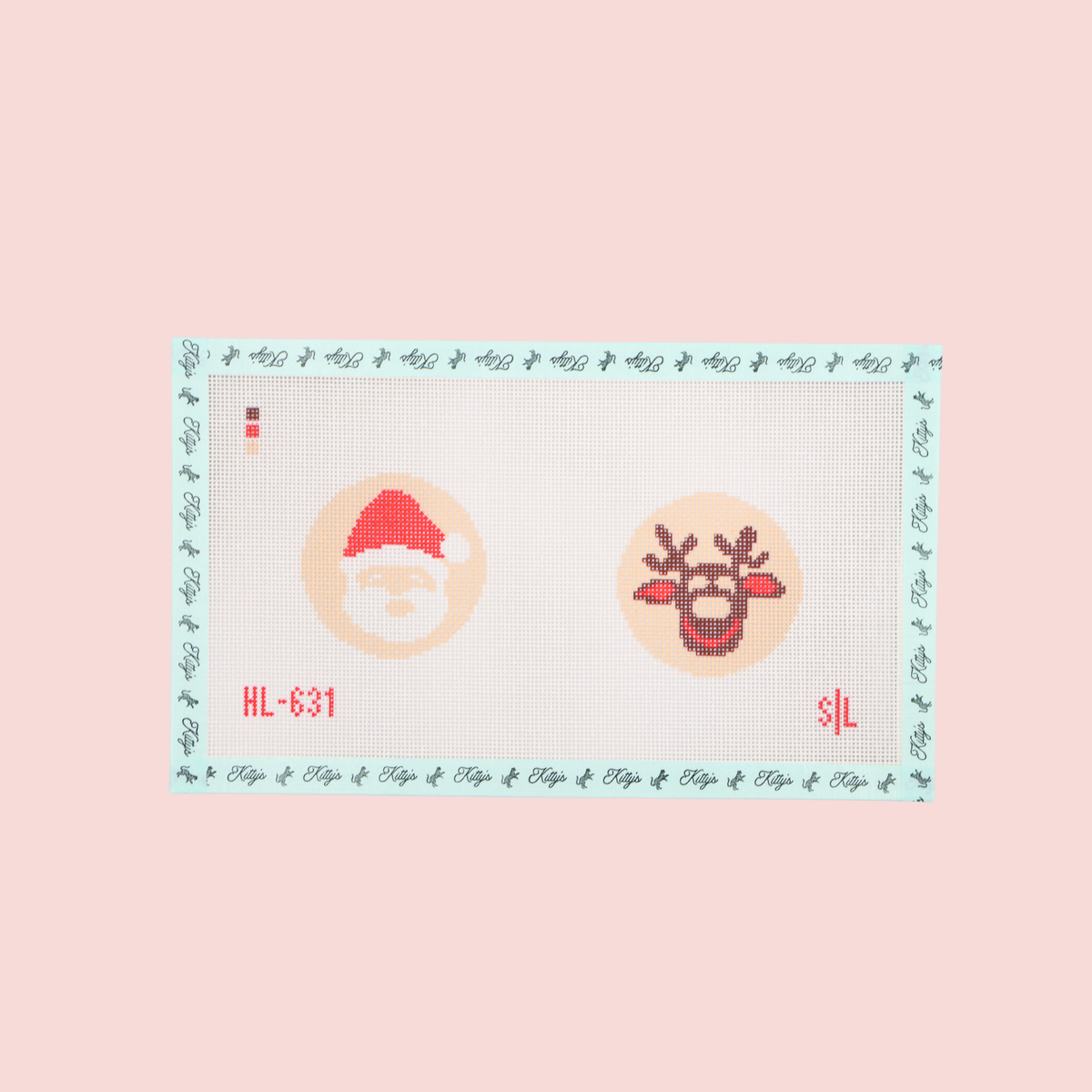 Santa & Reindeer Christmas Cookie Double Ornament