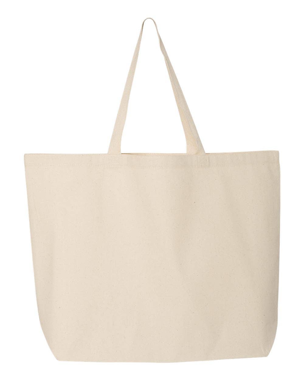 Q-Tees 25L Jumbo Tote, Heavy Cotton Canvas Tote Bag - Q600: Light Pink