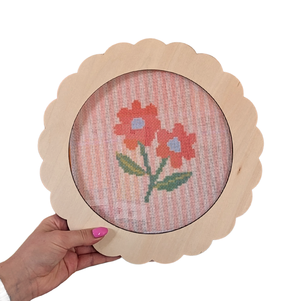 Scallop 11" Round Needlepoint Frame