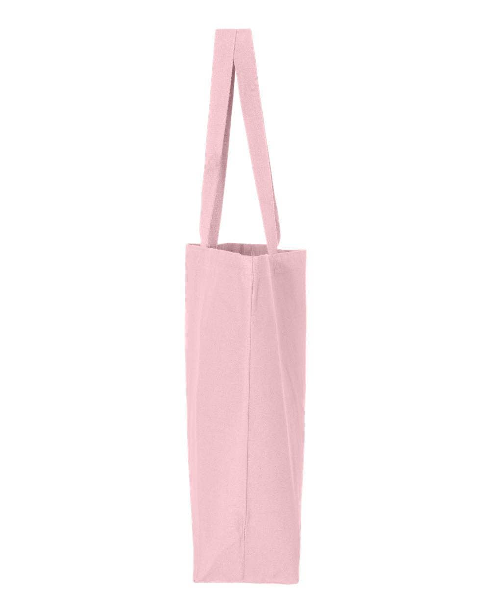 Q-Tees 25L Jumbo Tote, Heavy Cotton Canvas Tote Bag - Q600: Light Pink