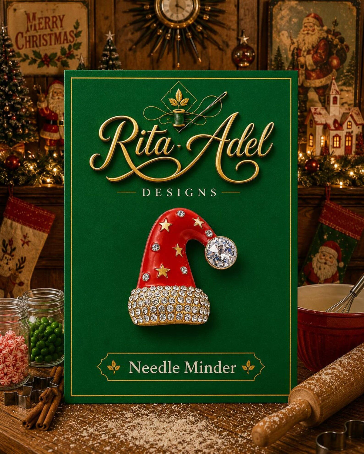 Magnetic Needle Minder ~ Red Santa Hat