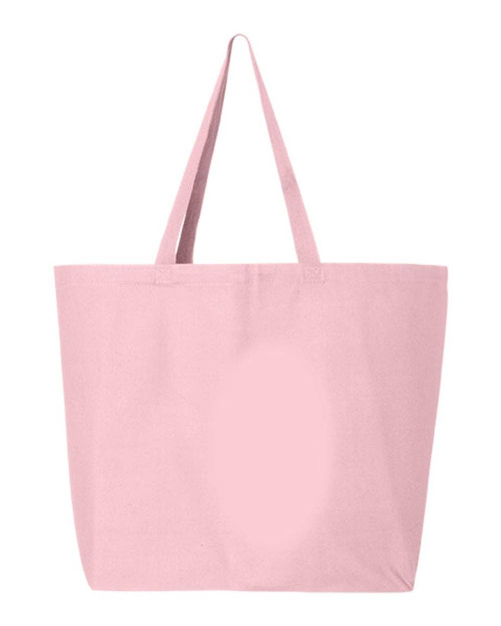 Q-Tees 25L Jumbo Tote, Heavy Cotton Canvas Tote Bag - Q600: Light Pink