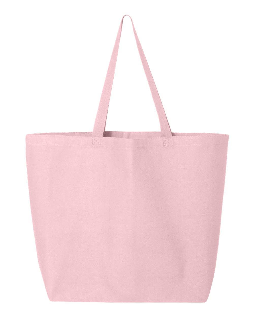 Q-Tees 25L Jumbo Tote, Heavy Cotton Canvas Tote Bag - Q600: Light Pink