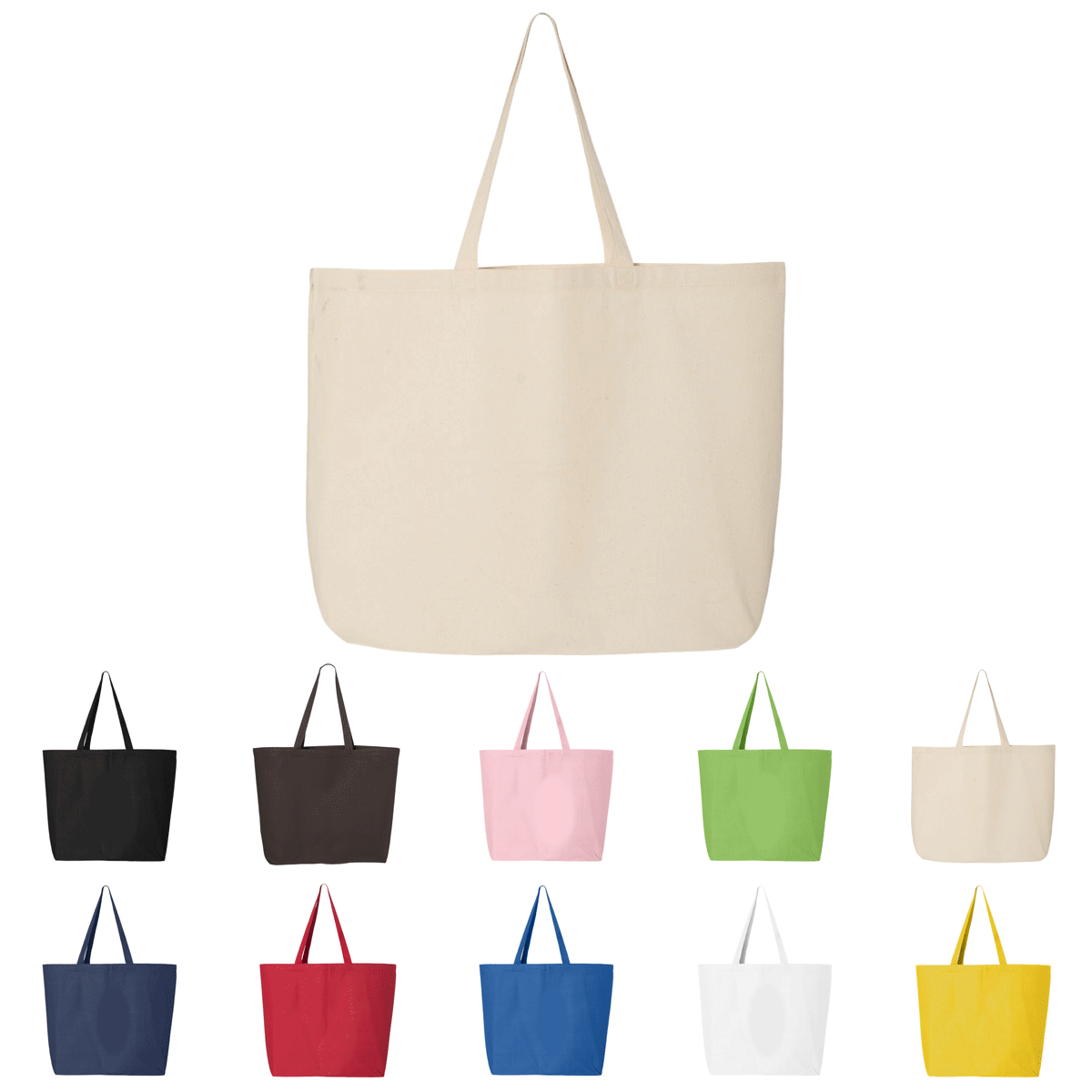 Q-Tees 25L Jumbo Tote, Heavy Cotton Canvas Tote Bag - Q600: Light Pink