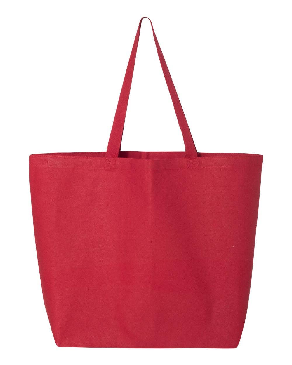 Q-Tees 25L Jumbo Tote, Heavy Cotton Canvas Tote Bag - Q600: Light Pink